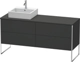 DURAVIT XSquare Waschtischunterbau betongrau matt 1600 mm mit 4 Auszügen, bodenstehend