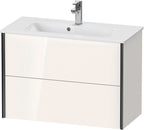 weiß hochglanz / Spanplatte / 2Schubk.,schwarz m./weiß