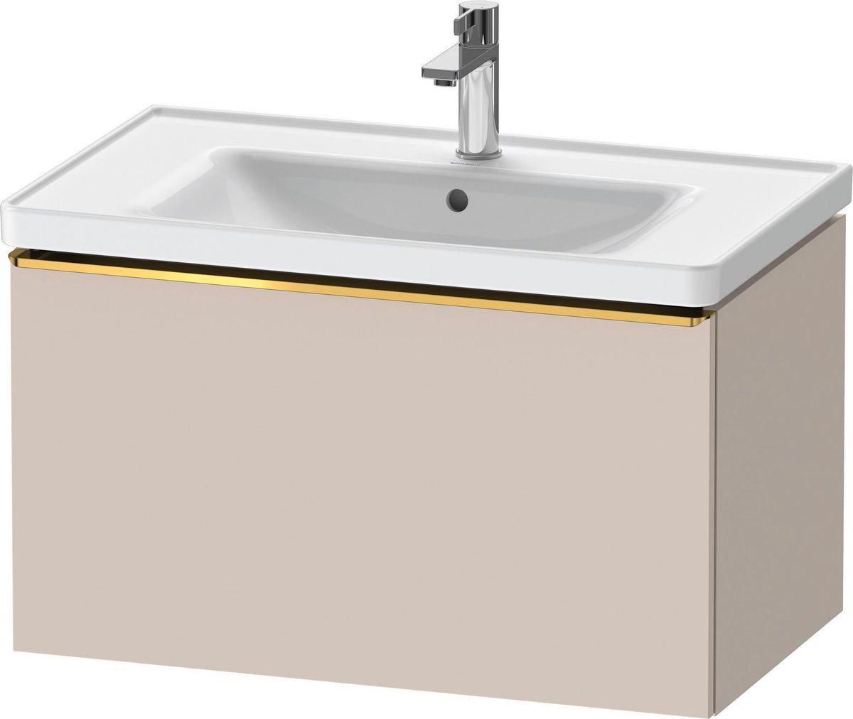 Duravit D-Neo Waschtischunterbau 784 mm Eiche Schwarz Matt mit 1 Auszug und Bronze-Griff