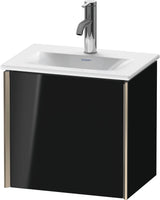 Duravit XViu Waschtischunterbau wandhängend, 1 Tür, 430 mm, schwarz hochglanz – mit Tip-On-Technik