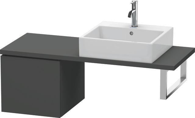 Duravit L-Cube Konsolenunterschrank 420 mm flannel grey hochglanz mit Tip-on-Technik