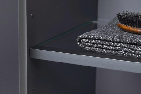 Duravit L-Cube Halbhochschrank 500 mm, 1 Tür links, amerikanisch Nussbaum, wandhängend