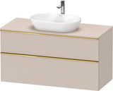 DURAVIT D-Neo Konsolenwaschtischunterbau 1200 mm Eiche Schwarz Matt mit Bronze Griff