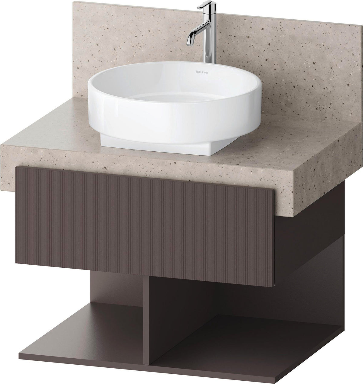 Duravit Balcoon Konsolenwaschtischunterbau 700 mm mit 2 offenen Fächern und Schubkasten in Elfenbein