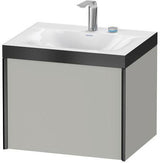 Duravit XViu Möbelwaschtischset 600x480mm Nussbaum mit Unterbau, Auszug und Keramik-Abdeckhaube