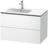 DURAVIT L-Cube Waschtischunterbau 820 mm betongrau matt – 2 Schubkästen, Becken links, wandhängend