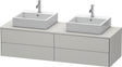 Duravit XSquare Waschtischunterbau 1600 mm betongrau matt, 4 Schubkästen, wandhängend