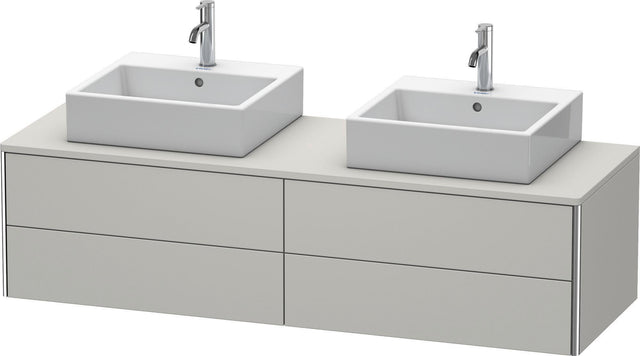 Duravit XSquare Waschtischunterbau 1600 mm betongrau matt, 4 Schubkästen, wandhängend