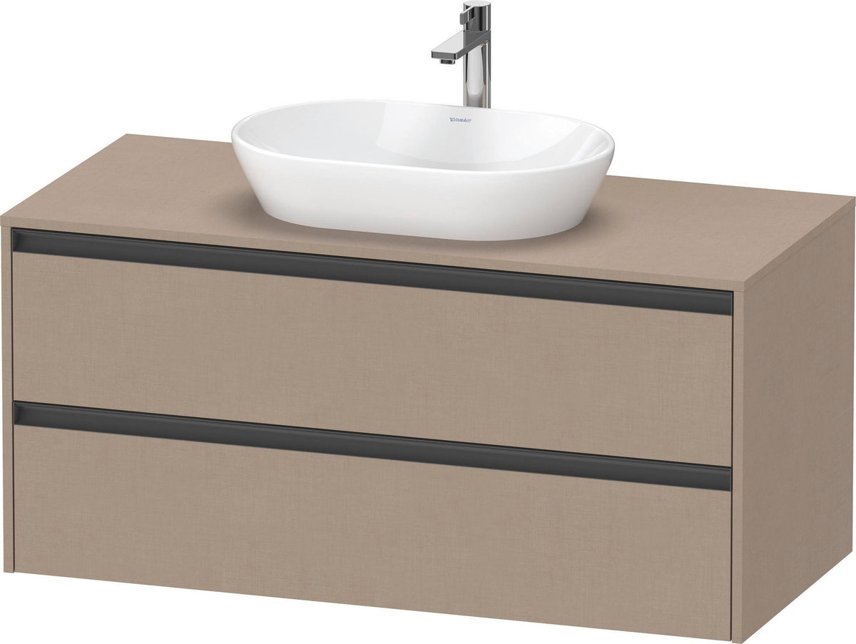 Duravit Ketho.2 Konsolen-Waschtischunterbau 1200 mm betongrau matt mit 2 Schubkästen