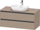 Duravit Ketho.2 Konsolen-Waschtischunterbau 1200 mm betongrau matt mit 2 Schubkästen