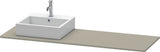 Duravit Konsole XSquare 1600 mm Flannel Grey Hochglanz, 1 Ausschnitt links – Designer-Waschtischplatte von Kurt Merki jr.