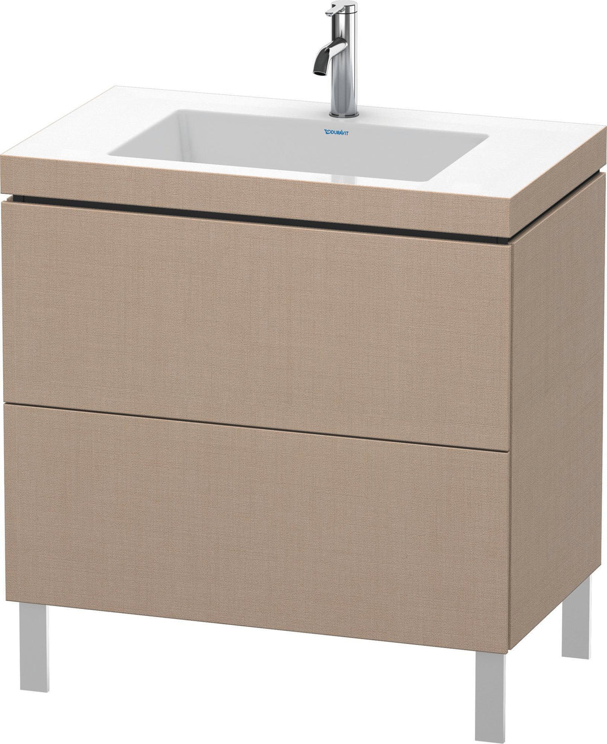 Duravit L-Cube Waschtischset 800 mm mit Vero Air, 2 Auszüge, Basalt Matt – c-bonded