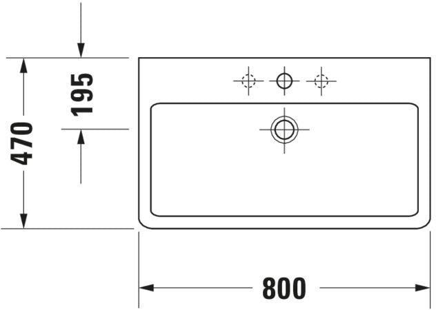 DURAVIT Waschtisch Vero 800 mm mit Überlauf und WonderGliss in Weiß