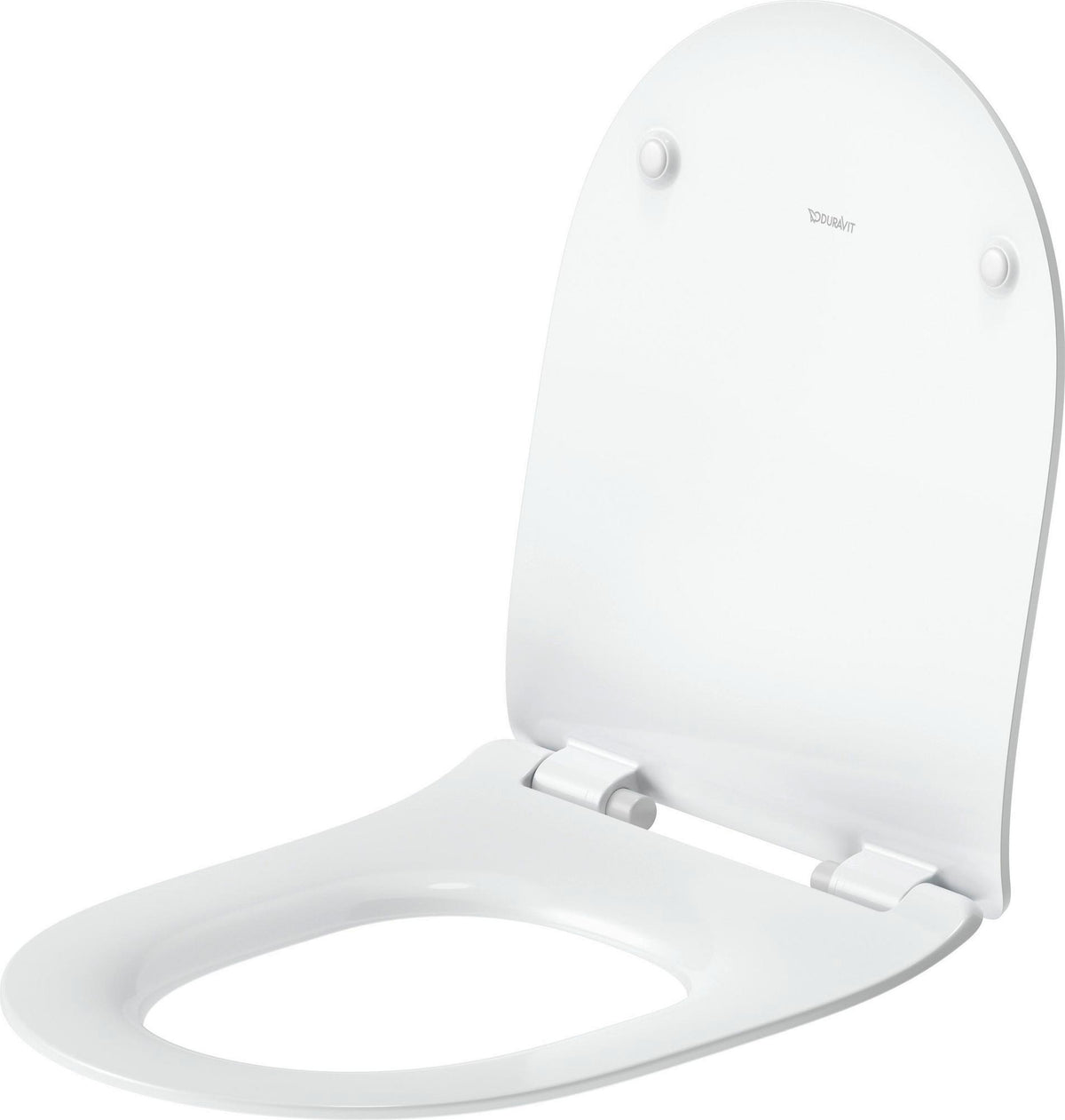 DURAVIT Univavo WC-Sitz D-Form mit Absenkautomatik, abnehmbar, Edelstahl-Scharniere, Weiß