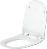 DURAVIT Univavo WC-Sitz D-Form mit Absenkautomatik, abnehmbar, Edelstahl-Scharniere, Weiß