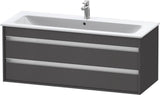 DURAVIT Ketho Waschtischunterbau 1200 mm betongrau matt mit 2 Schubkästen und Soft-Close