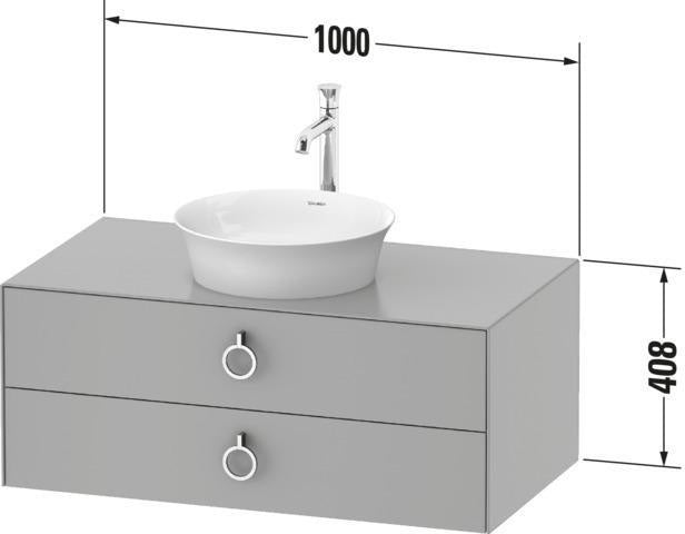 DURAVIT White Tulip Waschtischunterbau 1000 mm wandhängend mit 2 Schubkästen, Nussbaum/Taupe