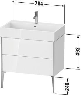 DURAVIT XViu Waschtischunterbau 784 mm mit 2 Auszügen, Ahorn Mitte, Strukturmatte Front
