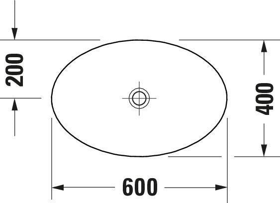 Duravit Waschtisch ME by Starck 600 mm mit Überlauf, 3 Hahnlöchern, weiß