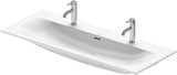 Duravit Viu Möbelwaschtisch 1230 mm, Weiß, mit Überlauf, Hahnlochbank und Halbsäule