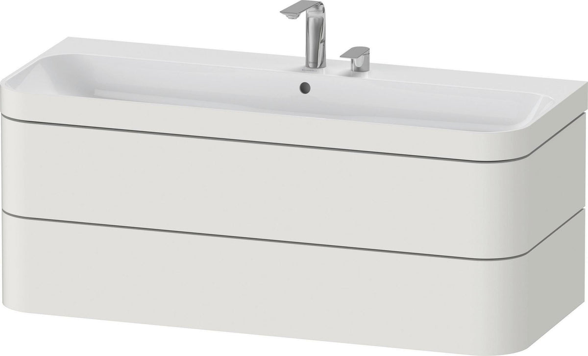 Duravit Happy D.2 c-bonded Waschtischset 1175 mm wandhängend mit 2 Schubkästen und Tip-on Technik