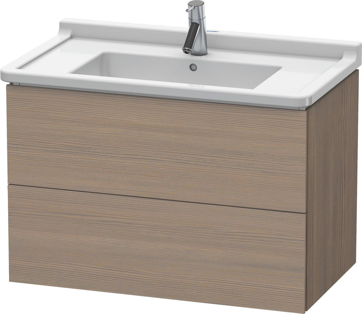 Duravit L-Cube Waschtischunterbau 820 mm, 2 Schubkästen, amerikanisch nussbaum, wandhängend