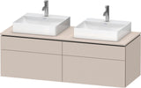 DURAVIT L-Cube Waschtischunterbau 1420 mm Taupe supermatt mit Tip-on und Soft-Close