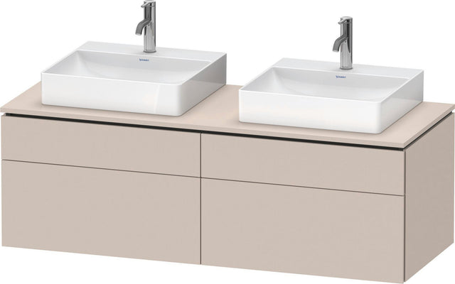 DURAVIT L-Cube Waschtischunterbau 1420 mm Taupe supermatt mit Tip-on und Soft-Close