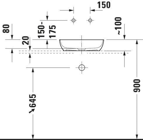 DURAVIT Sivida Waschtischset 880x500 mm mit Konsole, Aufsatzbecken Weiß, medizinische Ausführung