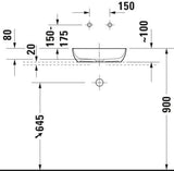 DURAVIT Sivida Aufsatzwaschtisch 400 mm DuroCast Plus ohne Überlauf in Dunkelgrau matt/Weiß