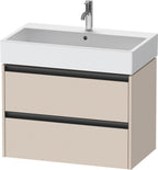 taupe supermatt / 2 Schubkästen / Waschtischunterbau