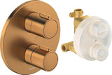 DURAVIT Thermostatarmaturen Unterputz-Set Rosette rund Bronze Gebürstet – 2 Verbraucher