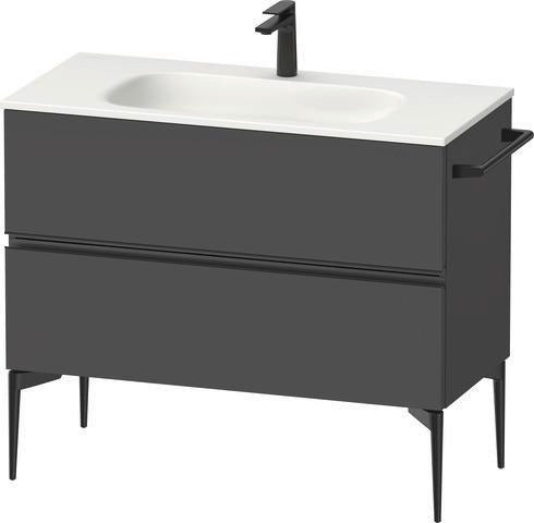 DURAVIT Sivida Waschtischunterbau 1010 mm Nussbaum mit 2 Schubkästen und Soft-Close