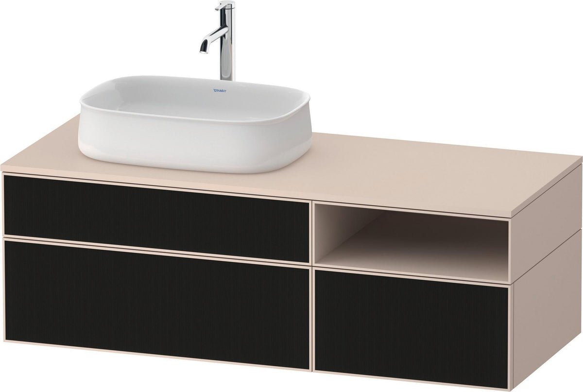 DURAVIT Zencha Konsolenwaschtischunterbau 1300 mm Eiche Anthrazit wandhängend