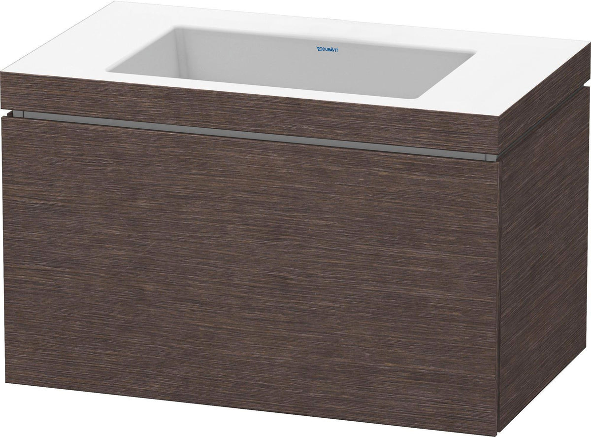 DURAVIT L-Cube Waschtischset mit Vero Air 800 mm in Mediterrane Eiche – c-bonded, wandhängend, 1 Auszug