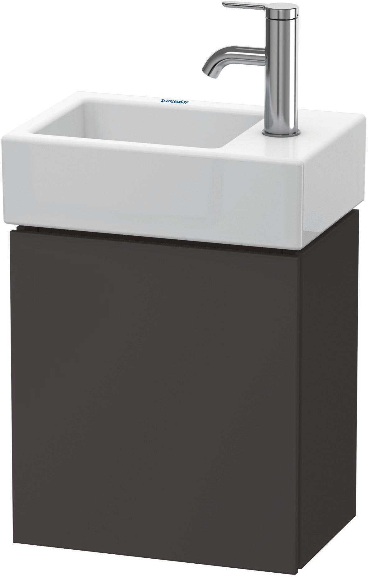 Duravit L-Cube Waschtischunterbau 364 mm betongrau matt, 1 Tür rechts, wandhängend