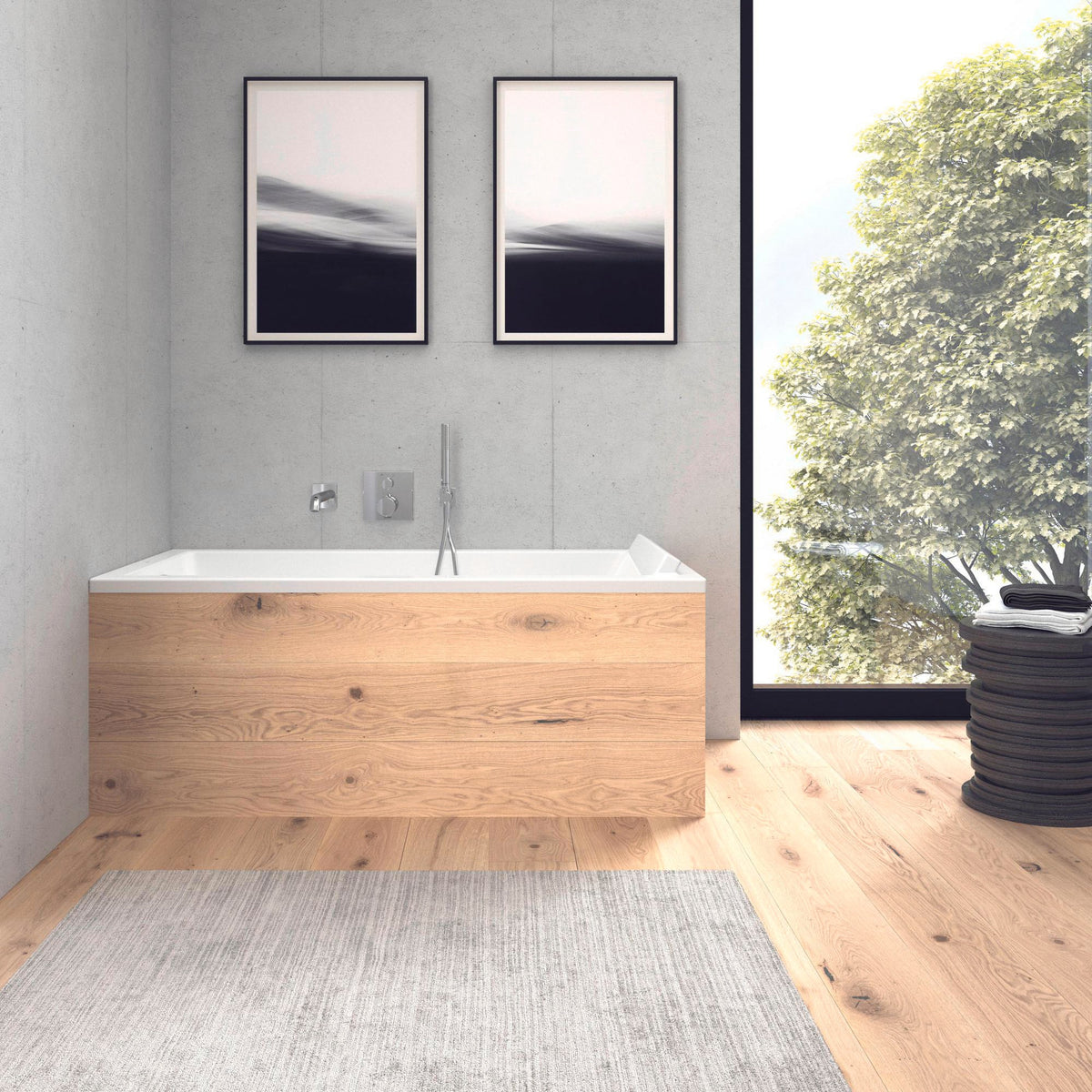 DURAVIT C.1 Wanneneinlauf eckig 205mm Schwarz Matt – Wandmontage mit Strahlregler