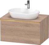 DURAVIT D-Neo Konsolenwaschtischunterbau 800 mm betongrau matt mit Bronze-Griff und Soft-Close-Auszug