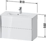 Duravit XVIU Waschtischunterbau 810x560x390mm 2 Schubkästen Kompakt S-matt