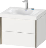 Duravit XViu Waschtischunterbau 600 mm 2 Schubkästen champagner matt weiß matt