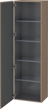 Duravit L-Cube Hochschrank 1760 mm, 1 Tür links, Amerikanisch Nussbaum – Wandhängend, Soft-Close