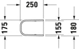 DURAVIT Halbsäule Happy D.2 für 070950, weiß WonderGliss – 280 x 180 x 280 mm, schmutzabweisend