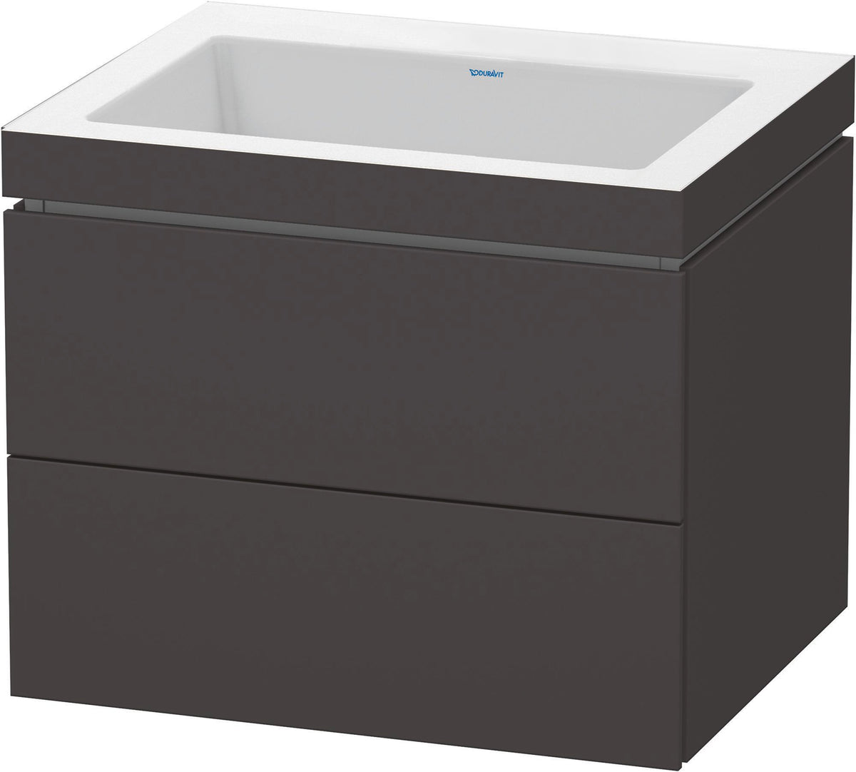 Duravit L-Cube Waschtischset mit Vero Air 500x600x480 mm, 2 Schubkästen, Graphit Matt