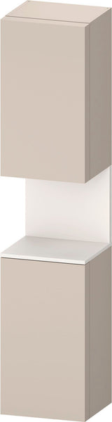 DURAVIT Qatego Hochschrank 400 mm Eiche Schwarz Matt – 2 Türen, Soft-Close, Tip-on