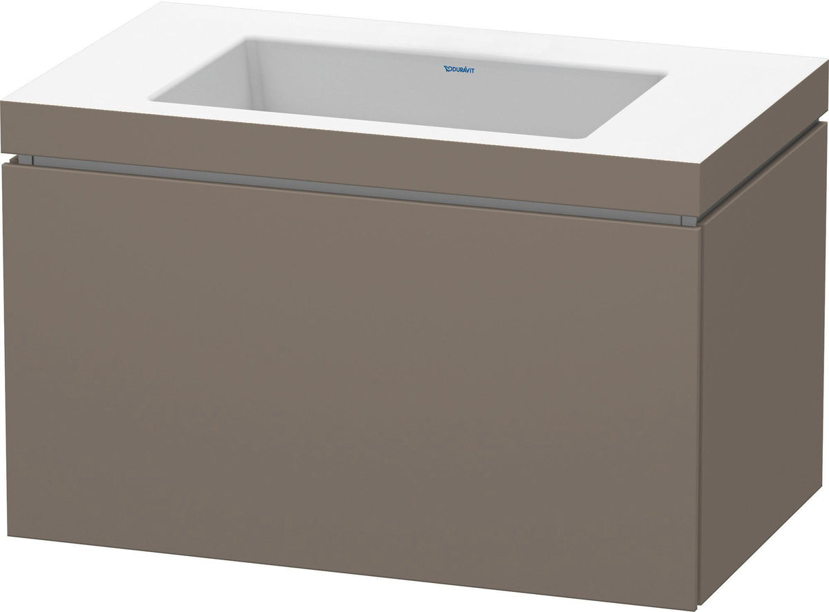 Duravit L-Cube c-bonded Waschtischset 800 mm Flannel Grey Hochglanz mit Vero Air Waschtisch