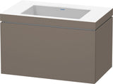 Duravit L-Cube c-bonded Waschtischset 800 mm Flannel Grey Hochglanz mit Vero Air Waschtisch