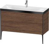 DURAVIT XViu c-bonded Waschtischunterbauset 1200 mm, 2 Auszüge, Nussbaum/Schwarz matt