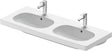Duravit D-Code Doppelwaschtisch 1200 mm mit Überlauf, Hahnlochbank, 2 Becken, weiß