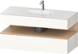 DURAVIT Qatego Studio F. A. Porsche Einbauwaschtisch mit Konsolenwaschtischunterbau 1200 mm Weiß Matt
