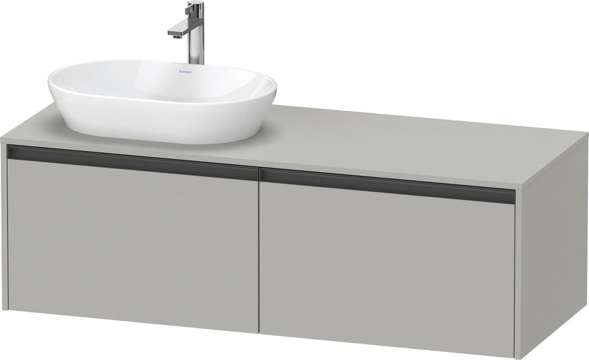 Duravit Ketho.2 Konsolen-Waschtischunterbau 1400 mm Betongrau Matt mit 2 Auszügen